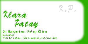 klara patay business card