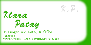 klara patay business card